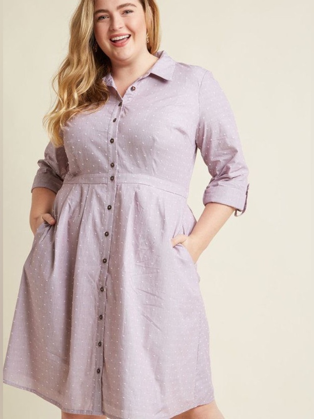 ModCloth Lavender Button-Front Midi Dress sz 3X